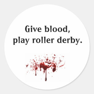 Adesivo o bloodsplat, dá o sangue, rolo derby. do jogo