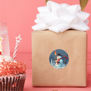 Adesivo O boneco de neve carregar a tocha Olimpiadas