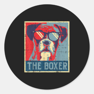 Adesivo O Boxer Obama Poster Vintage Animal Pet Dog Love