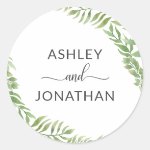 Adesivo O branco Wedding da grinalda botânica das folhas
