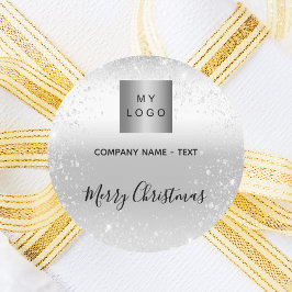 Adesivo O brilho da prata de Natal brilha o logotipo comer
