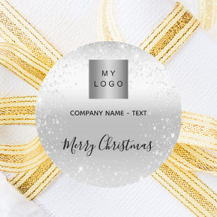 Adesivo O brilho da prata de Natal brilha o logotipo comer