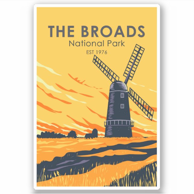 Adesivo O Broads National Park England Vintage (Frente)