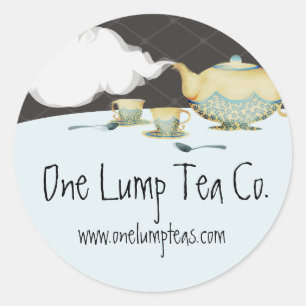 Adesivo O bule da flor e o presente azuis dos teacups