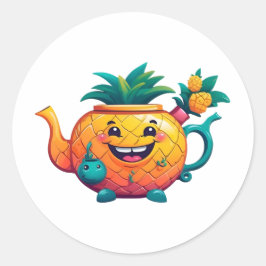 Adesivo O bule de abacaxi feliz e própero