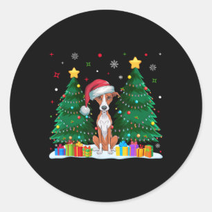 Adesivo O Cachorro De Whippet Abraça Santa Hat Suor De Nat