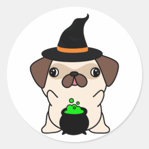Adesivo O cachorro engraçado é uma bruxa