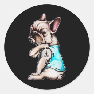 Adesivo O Cachorro Francês Tatuagem Eu Amo A Mãe Dia de as