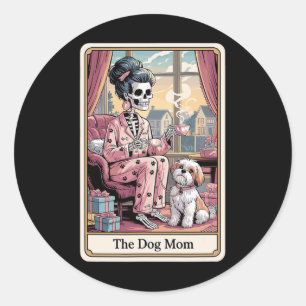 Adesivo O Cachorro Mãe Esqueleto Tarot Card Engraçado Pet