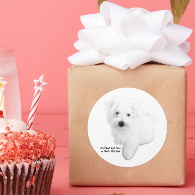 Adesivo O Cachorro Maltês Mais Pobre De Sempre (Festa)