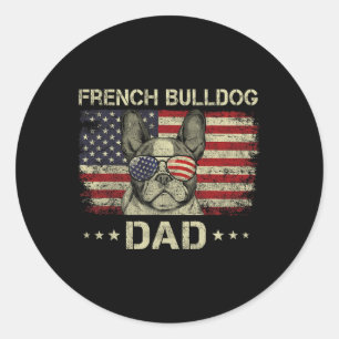Adesivo O Cachorro-Pai Francês Amadurece Bandeira American