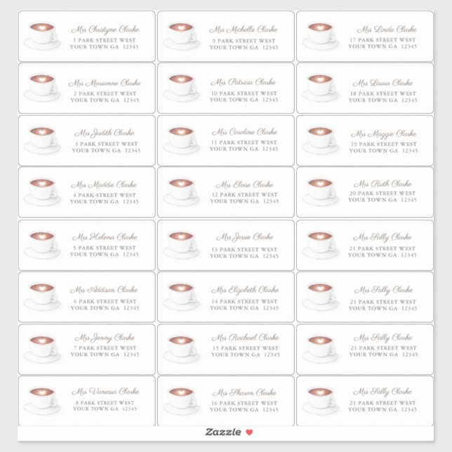 Adesivo O Café Love Está A Criar O Chá de panela Endereço  (Folha)