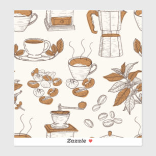 Adesivo O café padrão e as matérias-primas