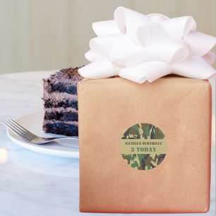 Adesivo O Camo do Exército Pensou Aniversário