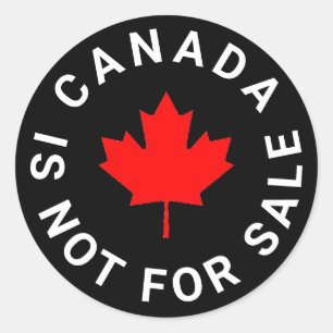 Adesivo O Canadá não está à venda texto vermelho mapa folh
