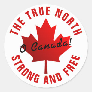 Adesivo O Canadá! True North Strong e Free Maple Leaf