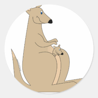 Adesivo O canguru de cartoon mais alto com presentes e cam