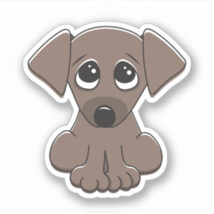 Adesivo O cão de filhote de cachorro bonito com grande,