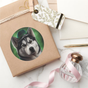 Adesivo O cão Malamute do Alasca na Rua.