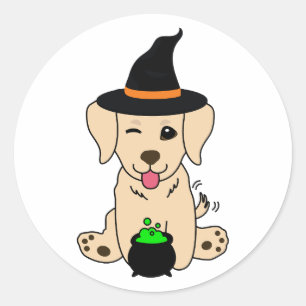 Adesivo O cão que recupera o engraçado é uma bruxa