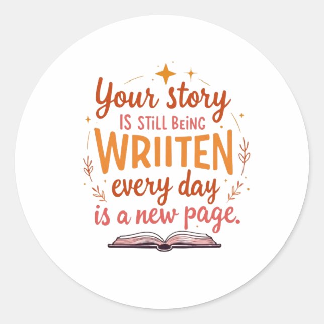 Adesivo O capítulo não escrito: Arte de Livro e Estrelas (Frente)