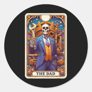 Adesivo O cartão tarot do pai esqueleto dia dos pais papai