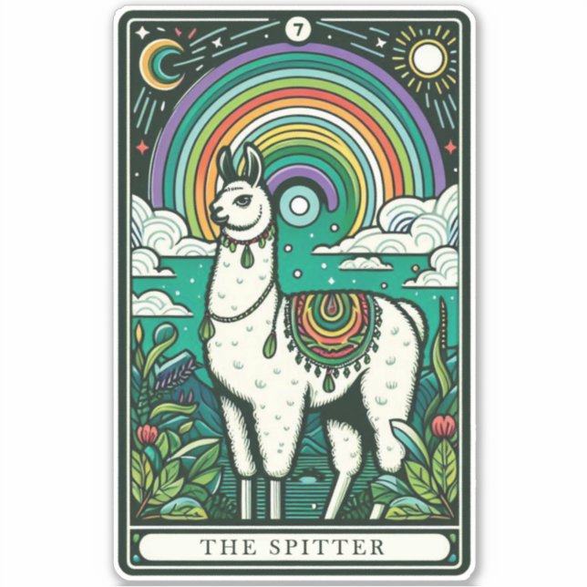 Adesivo O Cartão Tarot do Spitter Lama (Frente)