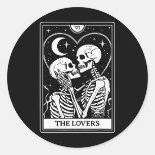 Adesivo O Cartão Tarot dos Amantes - Esqueletos Beijos - H