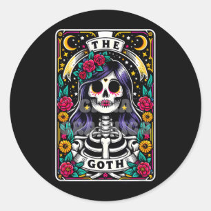 Adesivo O Cartão Tarot Engraçado Gótico Crânio Esqueleto S