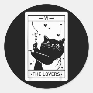 Adesivo O Cartão Tarot Humor do Gato dos Amantes Halloween