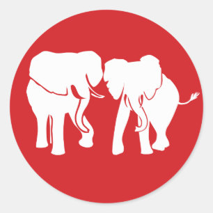 Adesivo O casal bonito do elefante branco escolhe a cor do
