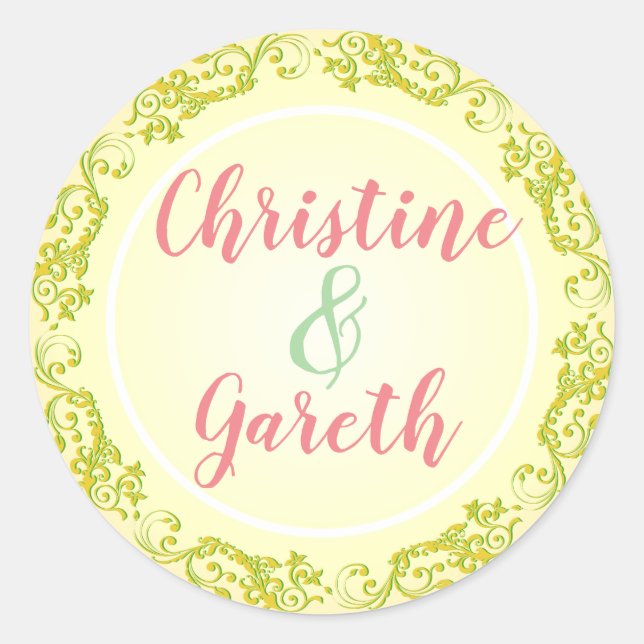 Adesivo O Casal Feliz. Dois Nomes em um (Frente)