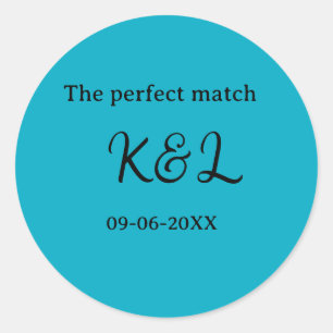 Adesivo O casal nome letra data azul sim perfeito