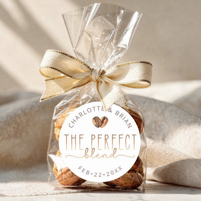 Adesivo O Casamento Chá de Noiva The Perfect Blend Coffee (Perfect Blend Favor Sticker)