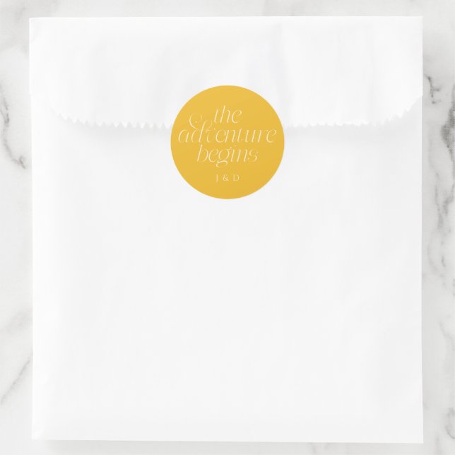 Adesivo O Casamento Começa Amarelo (Bolsa)