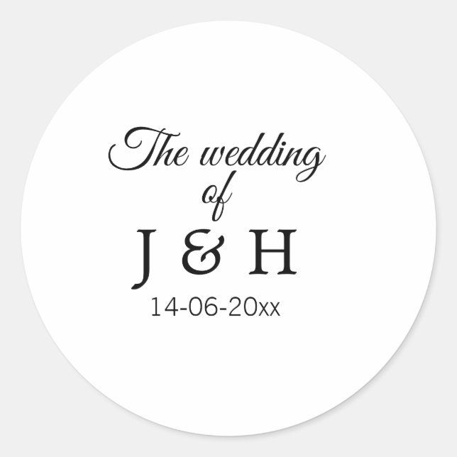 Adesivo O casamento de adicionar nome de casal data da car (Frente)