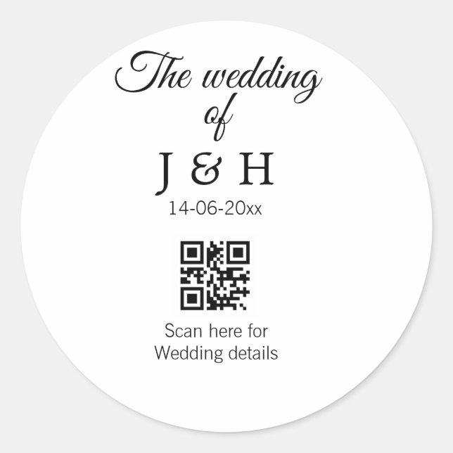 Adesivo O casamento de adicionar nome do casal Detalhes da (Frente)