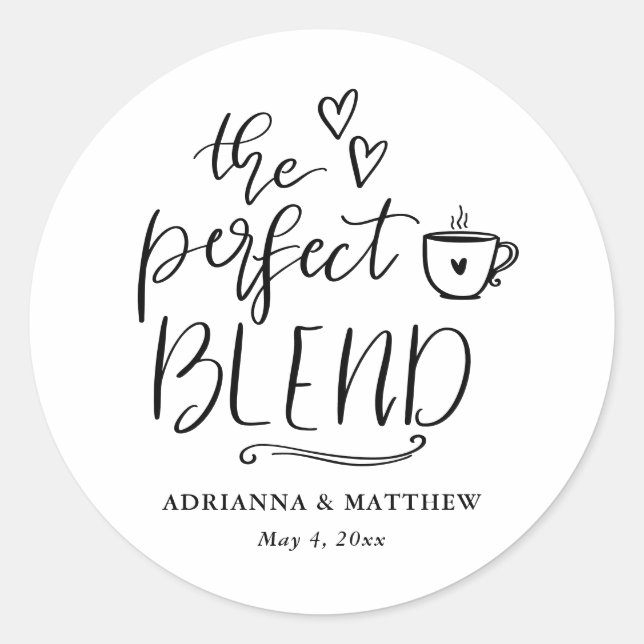 Adesivo O Casamento de Café com Roteiro Perfeito Cute   (Frente)