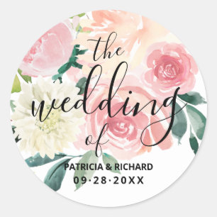 Adesivo O Casamento De Floral Cor-de-rosa Enrubescido Casa