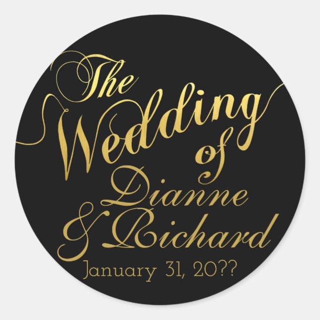 Adesivo o casamento de... nossos nomes (Frente)