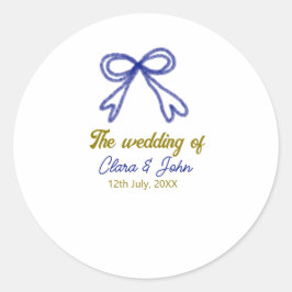 Adesivo O casamento do casal marinho azul de ouro