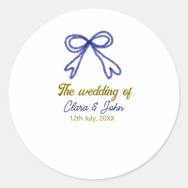 Adesivo O casamento do casal marinho azul de ouro (Frente)