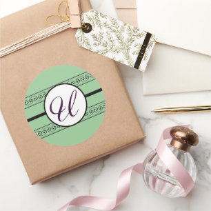 Adesivo O casamento do monograma limita a hortelã