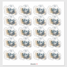 Adesivo O casamento em azul e ouro favorito