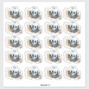 Adesivo O casamento em azul e ouro favorito