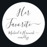 Adesivo O Casamento Favorito Dela Favorita O Docinho A Ir<br><div class="desc">seu adesivo de casamento doce favorito, barato especial para ir a favor, salgadinho personalizado da recepção de biscoitos, festa de noivado de bebê chá de panela, goodr personalizar sua bolsa, obrigado de celebração personalizada que você rotula, caixas de bolsas de boas-vindas do hotel, solteirão e seus adesivos favoritos, comemorar facilmente...</div>