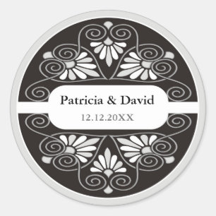 Adesivo O casamento preto de prata favorece selos