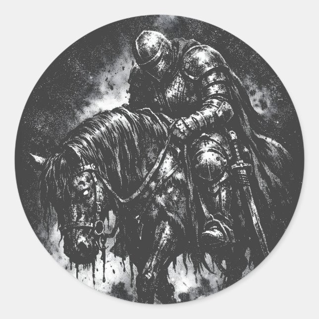 Adesivo O Cavaleiro Caído por BurnsInHell (Frente)