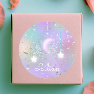 Adesivo O céu noturno pastel brilhando estrelas da lua bri