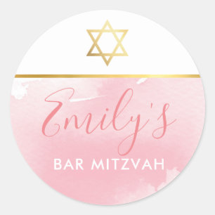 Adesivo O chique da estrela do ouro do BASTÃO MITZVAH cor